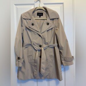 London Fog Women's Beige Trench Coat with removable hood